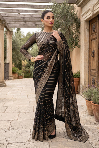 CHIFFON SAREE - ZCP-07 - BLACK