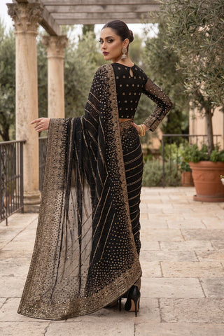 CHIFFON SAREE - ZCP-07 - BLACK