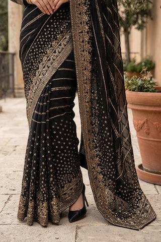 CHIFFON SAREE - ZCP-07 - BLACK