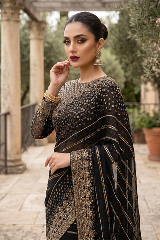 CHIFFON SAREE - ZCP-07 - BLACK