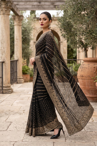 CHIFFON SAREE - ZCP-07 - BLACK
